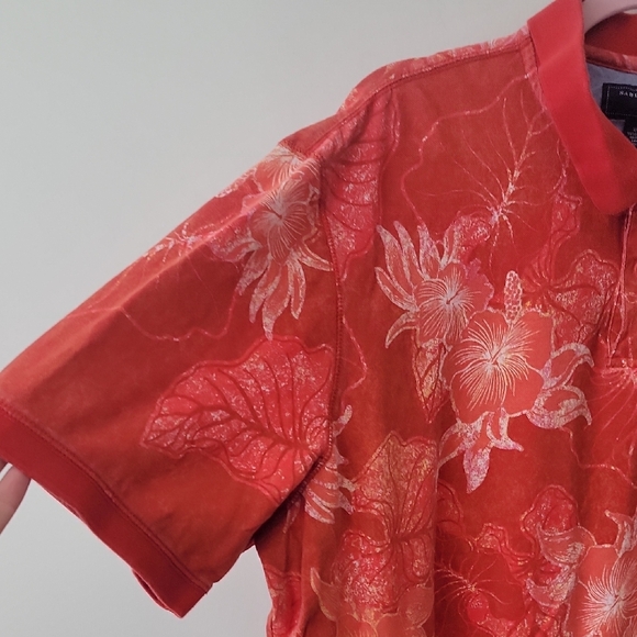 Saddlebred Orange and White Hawaiian Polo Shirt - Picture 3 of 13